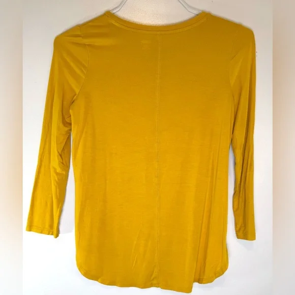 Old Navy Luxe Mustard Yellow Long Sleeve Top Girls Juniors Size L Large 10-12 - Picture 2 of 4